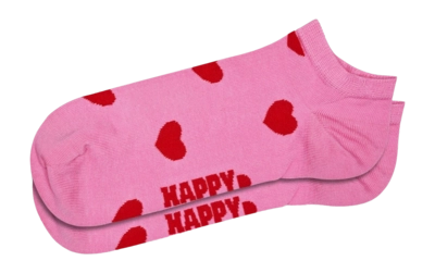 Happy Socks Unisex Hearts Low Pink