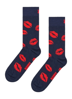 Socken Happy Socks Kisses Unisex Navy / Red