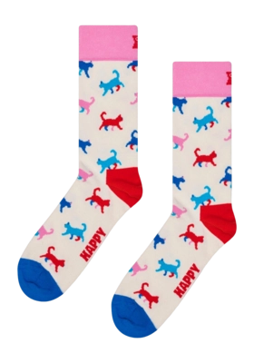 Happy Socks Unisex Kitten Love White