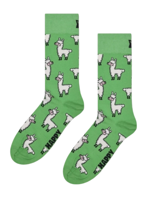 Happy Socks Unisex Llama Green