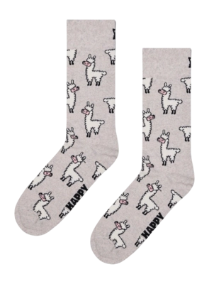 Happy Socks Unisex Llama Grey