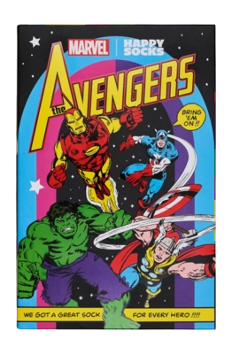 Happy Socks Unisex MARVEL Avengers Gift Set Black 6-Pack