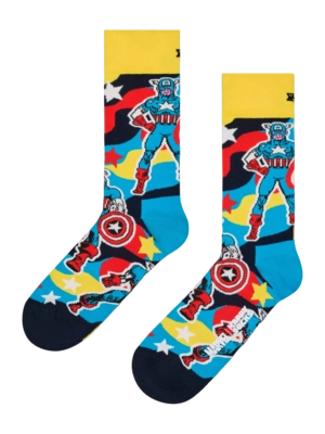 Happy Socks Unisex MARVEL Captain America Blue