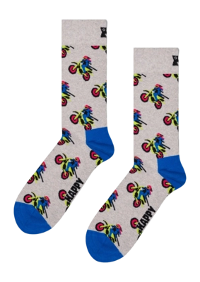 Happy Socks Unisex Motor Bike Grey