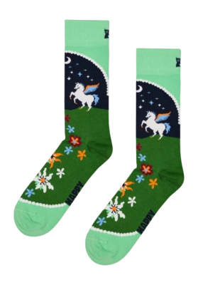 Happy Socks Unisex Pegasus Land Light Green