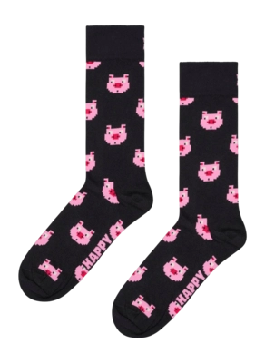 Happy Socks Unisex Pig Black