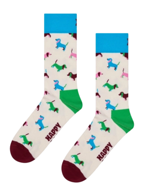 Happy Socks Unisex Puppy Love White
