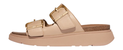 FitFlop Damen Gen-FF Buckle Two-Bar Leather Slides Classic Beige