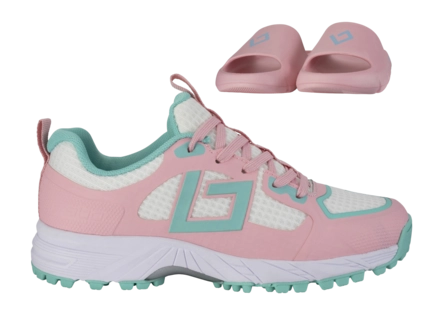 Hockeyschoen Brabo Junior Tribute L. Pink/Aqua + Slides