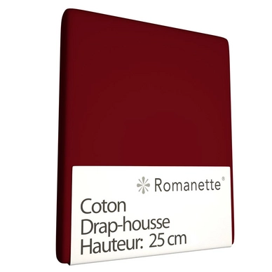 Drap-housse Romanette Rouge Bordeaux (Coton)