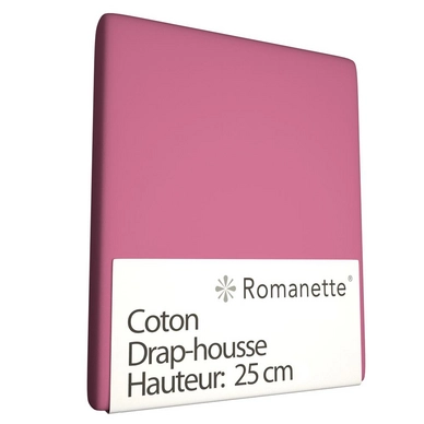 Drap-housse Romanette Fraise Rose (Coton)
