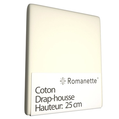 Drap-housse Romanette Ivoire (Coton)