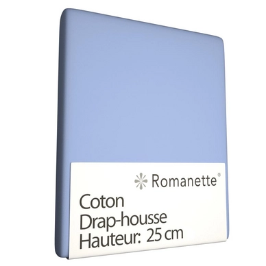 Drap-housse Romanette Bleu Clair (Coton)