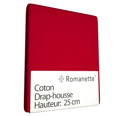 Drap-housse Romanette Rouge (Coton)