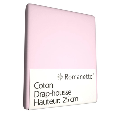 Drap-housse Romanette Rose (Coton)