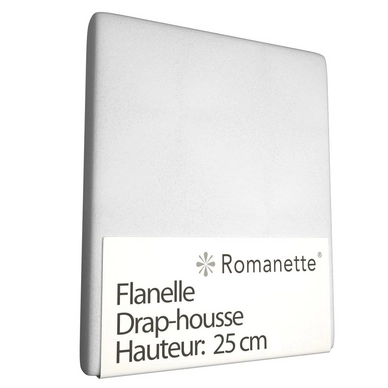 Drap-housse Romanette Blanc (Flanelle)
