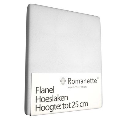 Zilver Grap deuropening Flanellen Hoeslaken Romanette Wit | Hoeslakenshop