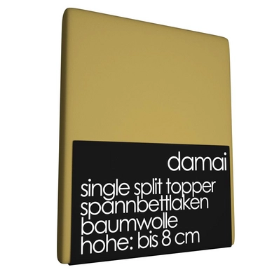 Single Split Topper Spannbettlaken Damai Khaki 8 cm (Baumwolle)