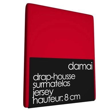 Drap-housse Surmatelas Damai 8 cm Rouge (Jersey)