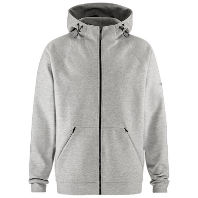 Hoodie Craft Men Adv Join FZ Grey Melange Boxy Fit