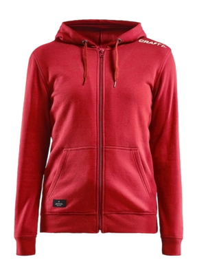 Hoodie Craft Women Community FZ Bright Red Atletische pasvorm