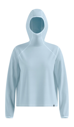 Hoodie Odlo Women Cubic Baby Blue Relaxed Fit