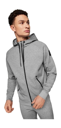 Hoodie On Running Heren Zipped Hoodie Grey Relaxed Fit