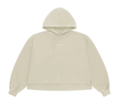 Hoodie Osaka Women Cropped Logo Warm Grey Relaxed Fit