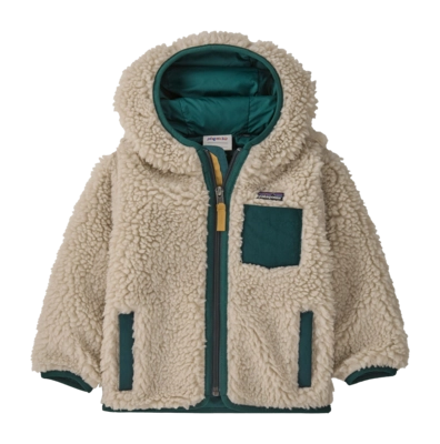 Hoodie Patagonia Baby Retro-X Hoody Natural w/Cascade Green