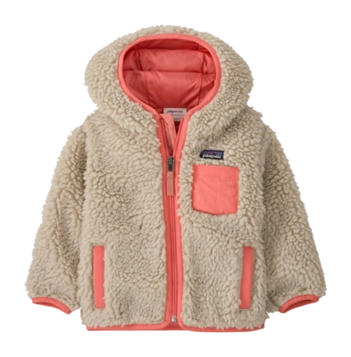 Hoodie Patagonia Baby Retro-X Hoody Natural w/Sparkle Pink