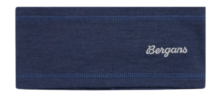 Hoofdband Bergans Kids Wool Junior Headband Navy Blue/Solid Grey Maat 52 Nauwsluitende pasvorm