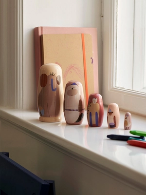 Houten Speelgoed Ferm Living Critter Nesting Dolls Multi | Interior ...