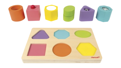 Houten Speelgoed Janod I Wood Vorm En Geluid Puzzel