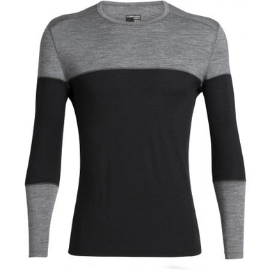Longsleeve Icebreaker 200 Oasis Deluxe LS Crewe Black/Gritstone Heather Herren