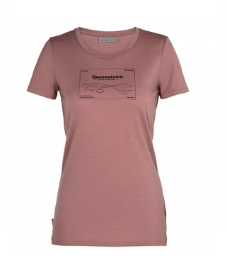 T-Shirt Icebreaker Women Tech Lite SS Low Crewe Queenstown Suede