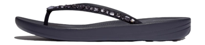 FitFlop Women iQushion Multi-Crystal Ergonomic Flip-Flops Midnight Navy