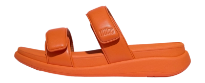 Tongs FitFlop Women F-Mode Go Adjustable Flatform Two-Bar Slides Satsuma