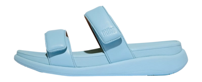 FitFlop Damen F-Mode Go Adjustable Flatform Two-Bar Slides Bondi Blue
