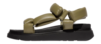 Sandals FitFlop Women Gen-FF Soft-Leather Back-Strap Sandals Camo-Green