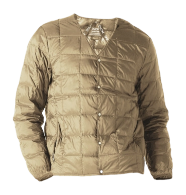 Veste Taion Unisexe V Neck Button Down Khaki