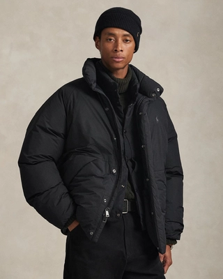 Jacket Ralph Lauren Men Mockneck Down Polo Black | Causeways