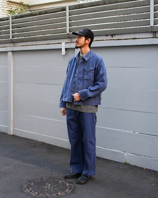 Jacket Snow Peak Unisex Sulfur Dyed Fade Coverall Blue | Sneaker