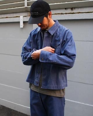  peak カバーオール M ダークブルー Jacket Snow Peak Unisex Sulfur Dyed Fade Coverall Blue | Sneaker