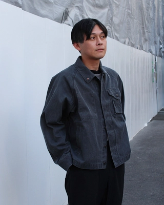 Jacket Snow Peak Unisex Sulfur Dyed Fade Coverall Charcoal