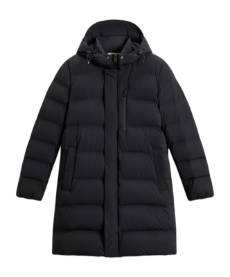 Jacket Woolrich Men Matt Stretch Long Puffer Black