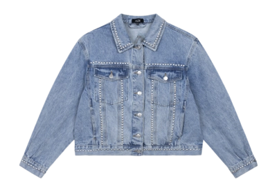 Jas Alix The Label Women Studs Denim Jacket Denim Blue