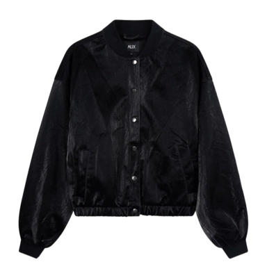Jas Alix The Label Women Velvet Leather Bomber Black