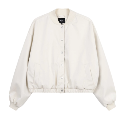 Jas Alix The Label Women Velvet Leather Bomber Cream