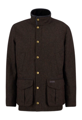Jas Barbour Men Hereford Tweed Wool Jacket Rustic Brown