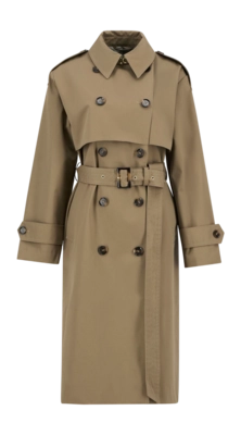 Jas Barbour Women Aoife Trench Showerproof Military Brown Hessian Tartan